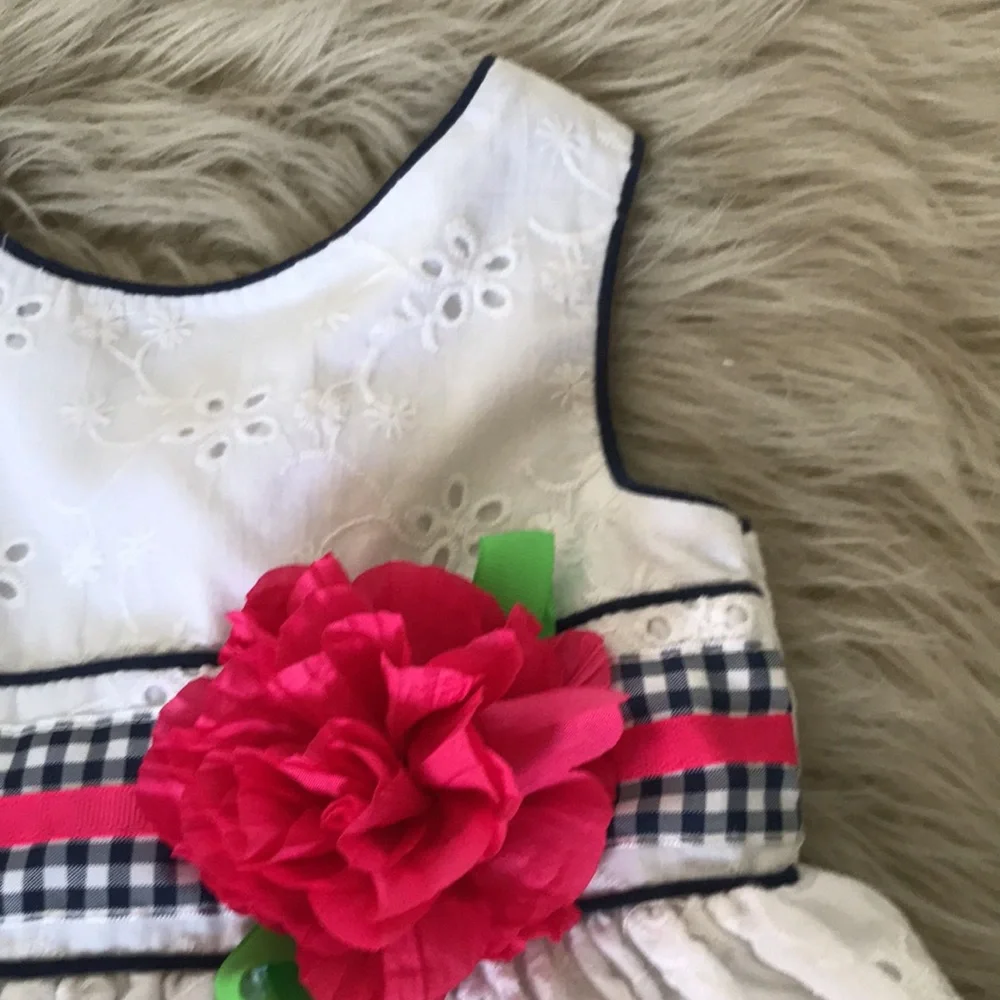 SWEETHEART ROSE Girls White Eyelet Formal Summer Dress | 3
